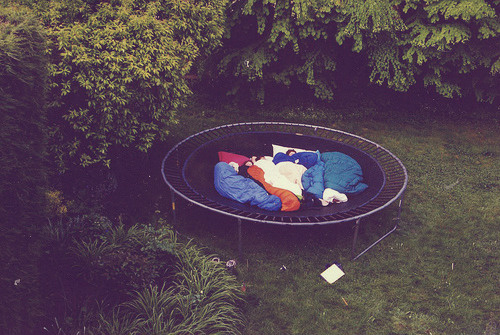 image of Sleeping out on a trampoline