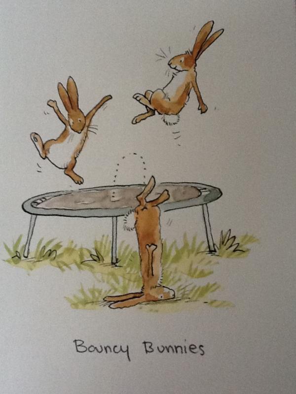 image of Easter Bunnies on their Trampoline