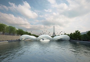 image of Trampoline Bridge Across the Seine, Paris