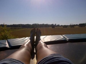 Trampolines are great for sunbathing on